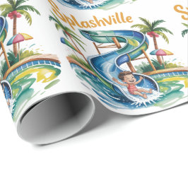 Splashville Water Slide Boy Birthday Party Geschenkpapier