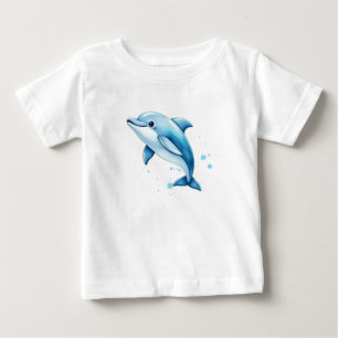 Splashy Blue Dolphin Baby T-shirt