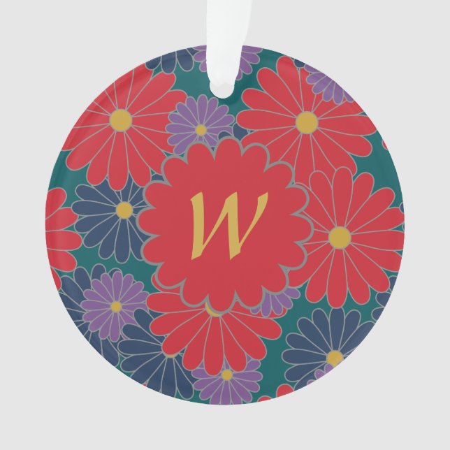 Splashy Fall Floral Acrylic Ornament (Vorderseite)