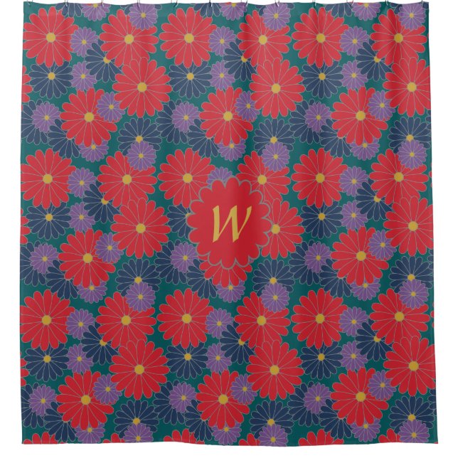 Splashy Fall Floral Duschvorhang (Vorderseite)