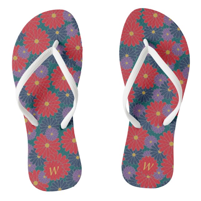 Splashy Fall Floral Flip Flops (Fußbett)