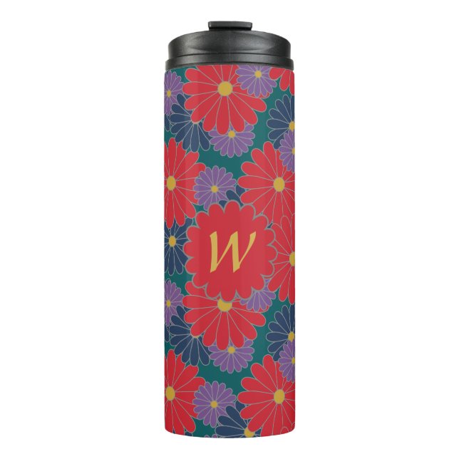 Splashy Fall Floral Thermal Tumbler Thermosbecher (Vorderseite)
