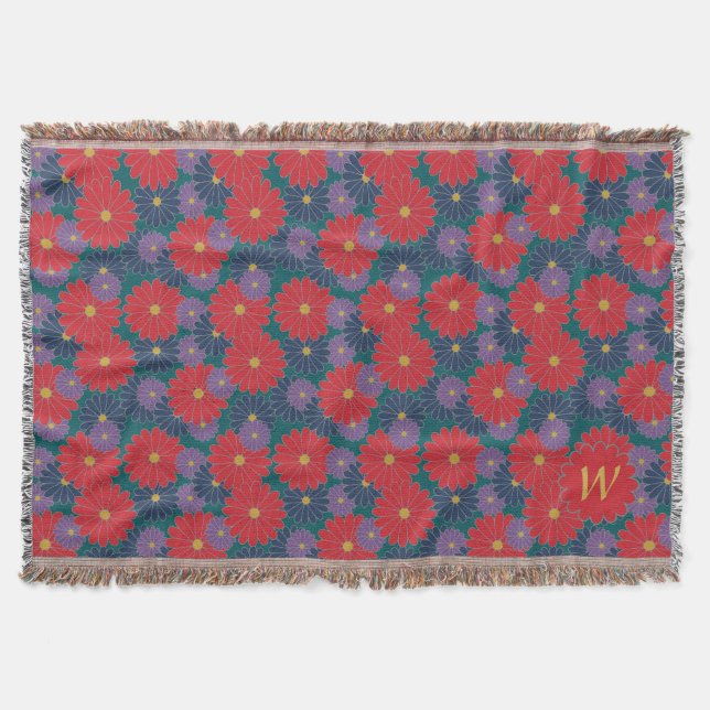 Splashy Fall Floral Throw Blanket Decke (Vorderseite)