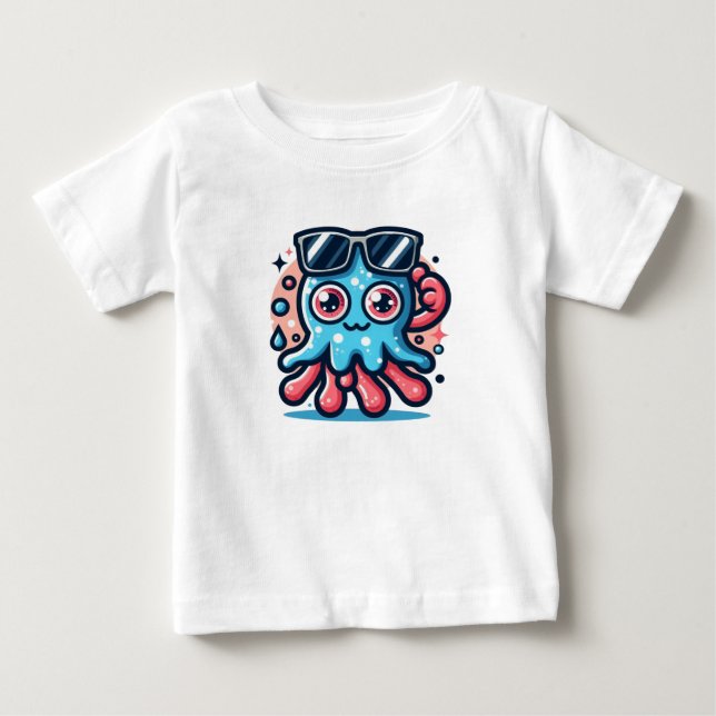 Splashy Octopus Baby T-shirt (Vorderseite)