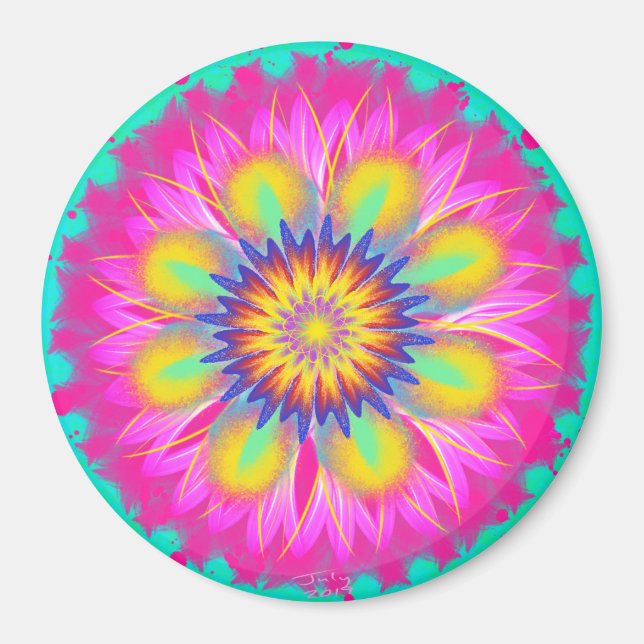 Splashy Pink Lady von Power Blume Magnet (Vorne)