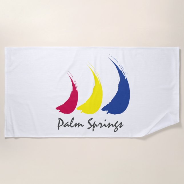 Splashy Sails_Paint-The-Wind_Palm Springs Strandtuch (Vorderseite)