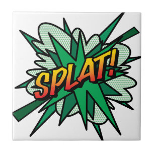SPLAT Spaß Retro-Comic-Book-Pop-Art Fliese