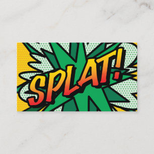 SPLAT Spaß Retro-Comicbuch Visitenkarte