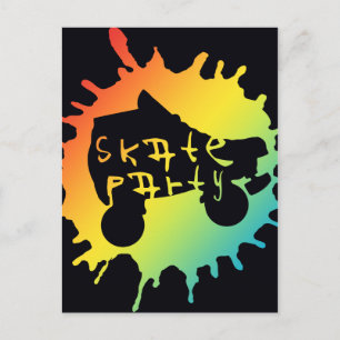 Splatparty-Einladung zum Skaten Einladungspostkarte