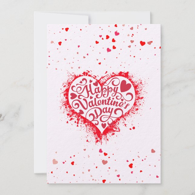 Splatter Heart Frohes Valentinstags-Grüßchen Feiertagskarte (Vorderseite)