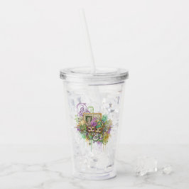 Splatter Mardi Gras Collage Acryltrinkbecher