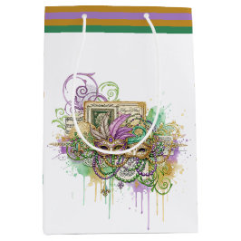 Splatter Mardi Gras collage Mittlere Geschenktüte