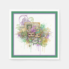 Splatter Mardi Gras collage Serviette