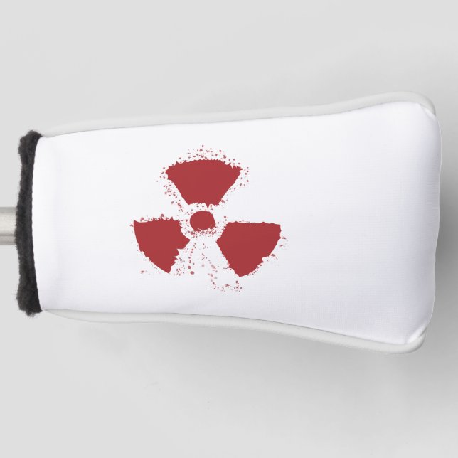 Splatter Radioactive Warning Symbol Golf Headcover (Vorderseite)