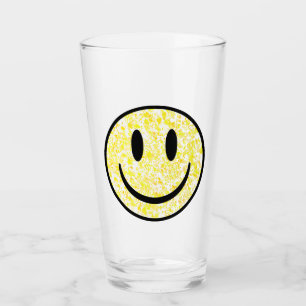 Splattered Smile Face Glas