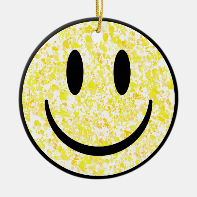 Splattered Smile Face Keramik Ornament (Vorne)