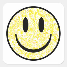 Splattered Smile Face Quadratischer Aufkleber