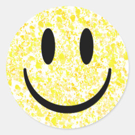 Splattered Smile Face Runder Aufkleber