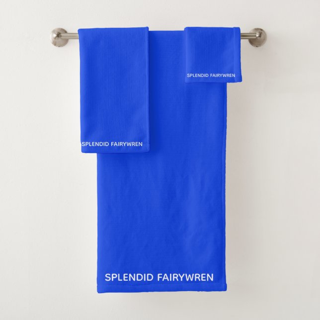 Splendid Fairywren Blue Color Name Badhandtuch Set (Insitu)