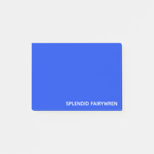 Splendid Fairywren Blue Color Name Post-it Klebezettel