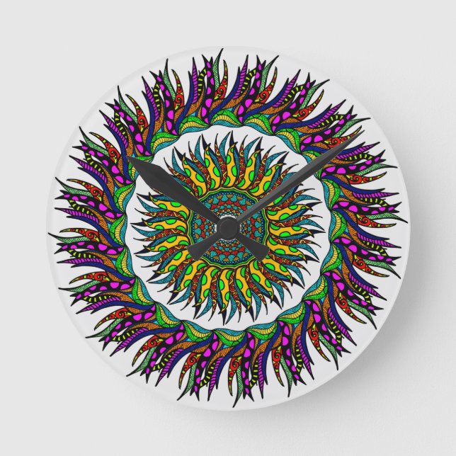 splendid mandala original art design on products runde wanduhr (Vorderseite)