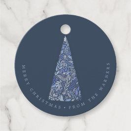 Splendid Spruce Tree Blauer Weihnachten/Urlaub Geschenkanhänger