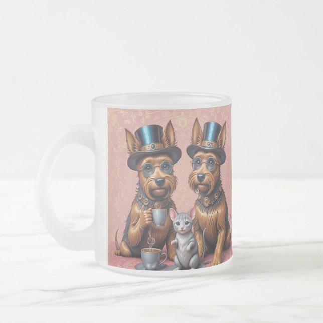 Splendid Yorkshire Terriers Mattiert Glass Tasse (Links)