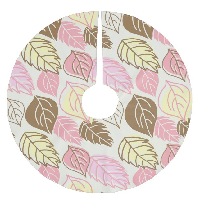 Splendor im Herbst: Nahtloses Muster Polyester Weihnachtsbaumdecke (Vorderseite)