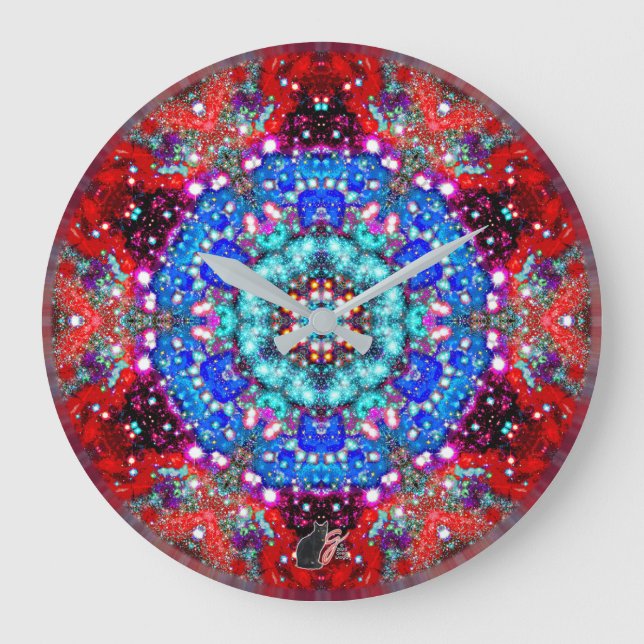 Splendorous Stellar Kaleid Große Wanduhr (Vorderseite)