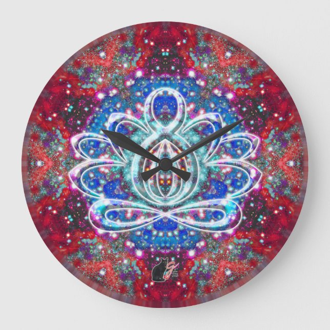 Splendorous Zen Lotus Clock Große Wanduhr (Vorderseite)