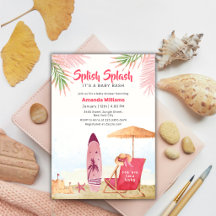 Splish Splash Aloha Surfboard Strand Baby Shower 