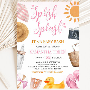 Splish Splash Baby Bash Mädchen Baby Shower Einladung