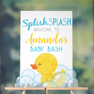 Splish Splash Baby Bash Rubber Duck Willkommen Acrylschild