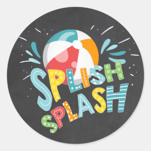 Splish Splash Chalk Pool Gastgeschenk Aufkleber