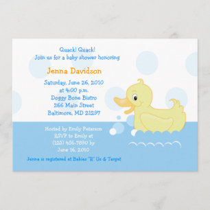 Splish Splash Duck Baby Shower Einladung 12x18