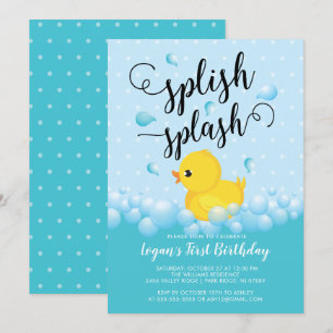 Splish Splash Duck Birthday Einladung