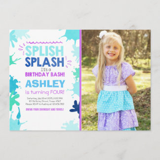Splish Splash Einladung zum Geburtstag Girl Pool P