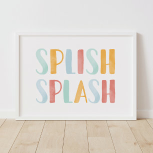 Splish Splash farbenfrohe Kid Badezimmer Dekoratio Poster