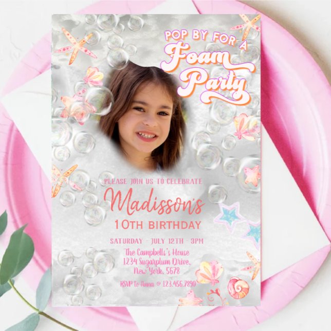 Splish Splash FOAM Party Geburtstag Einladung (Von Creator hochgeladen)