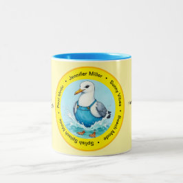 Splish Splash funny summer Seagull vacation Zweifarbige Tasse