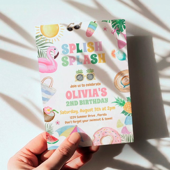 Splish Splash Geburtstag Einladung Pool Party einl (Von Creator hochgeladen)