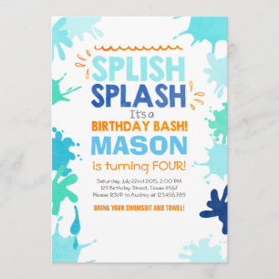 Splish Splash Geburtstagseinladung Junge Einladung