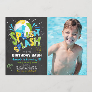 Splish Splash Geburtstagseinladung Pool Party Einladung