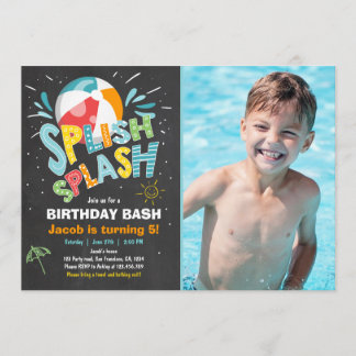 Splish Splash Geburtstagseinladung Pool Party Einladung