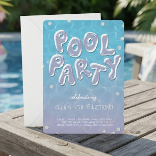 Splish Splash Geburtstagsfeier Poolparty Einladung