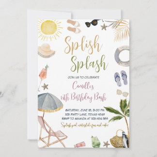 Splish Splash Geburtstagsparty Einladung