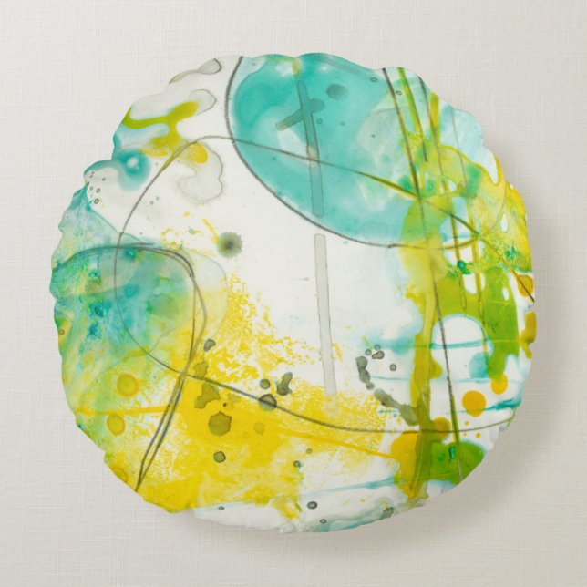 Splish Splash II Rundes Kissen (Vorderseite)