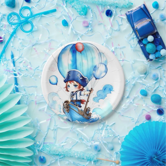 Splish Splash Joy: Nautical Theme Boy Baby Shower Pappteller (Party)