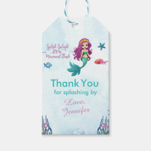 Splish Splash Lila Mermaid Bash Vielen Dank Geschenkanhänger