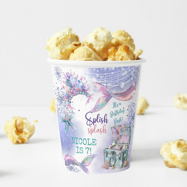 Splish splash magische Meerjungfrau Geburtstagsbas Pappbecher (Von Creator hochgeladen)